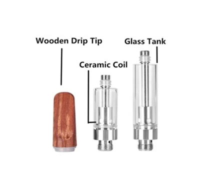Triq tal-injam tal-fdalijiet tal-fidda li jista 'jerġa' jimtela mill-ġdid CBD, 510 Thread Thread Tnixxija Atomizzatur b'1.2OHM ceramic coil għall-kaxxa tal-batterija Mod & CBD / ħoxna taż-żejt tal-pinna tal-vape (li jintremew, 1.0ml, l-ebda nikotina)